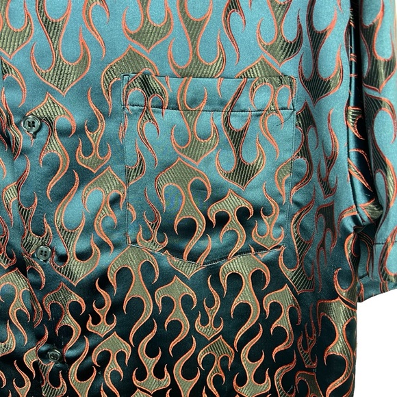 Pronti VTG Metallic Flame Short Sleeve Button up M - Picture 2 of 7